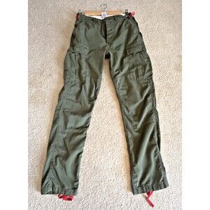 TOPO DESIGNS Adjustable Military Cargo Pants Olive Green | Men's Small
